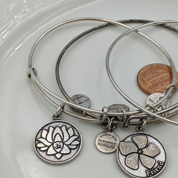 Alex and Ani Rafaleian Silver Set of 3 Bracelets - Picture 6 of 13